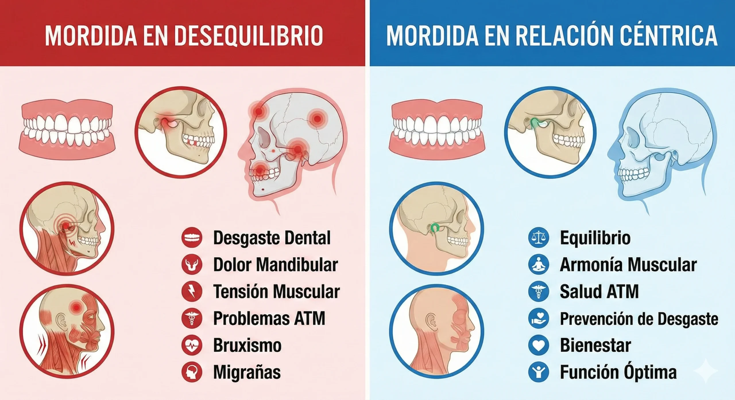 Infografía explicativa sobre el tratamiento del bruxismo y ATM
